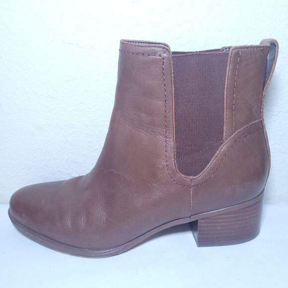 Naturalizer Dallas Brown Leather Ankle Booties Women's Size 8.5 - Picture 1 of 9